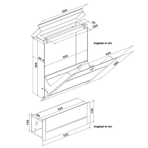 Antratsiithall roostevabast terasest postkast | graveering | Modell02