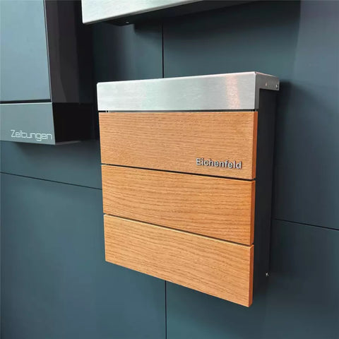 Puiduga postkast | tamm ja roostevaba teras | Masiva