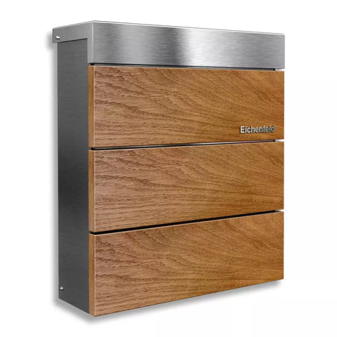 Puiduga postkast | tamm ja roostevaba teras | Masiva