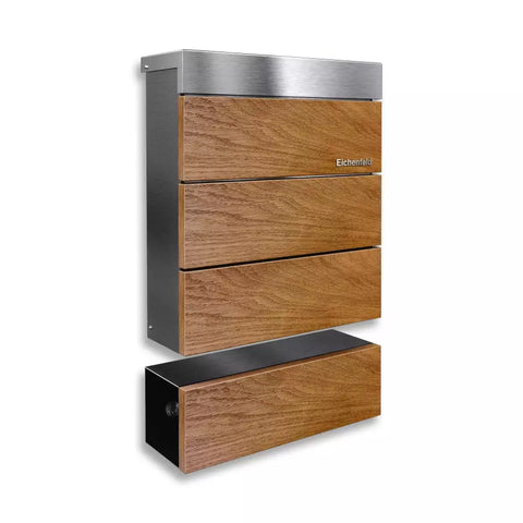 Puiduga postkast | tamm ja roostevaba teras | Masiva