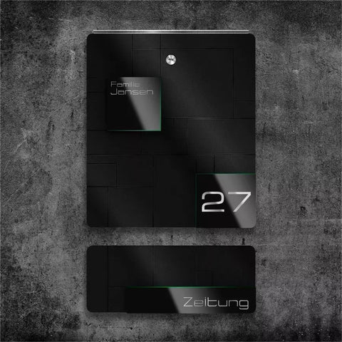 Roostevabast terasest must postkast | graveering | 02