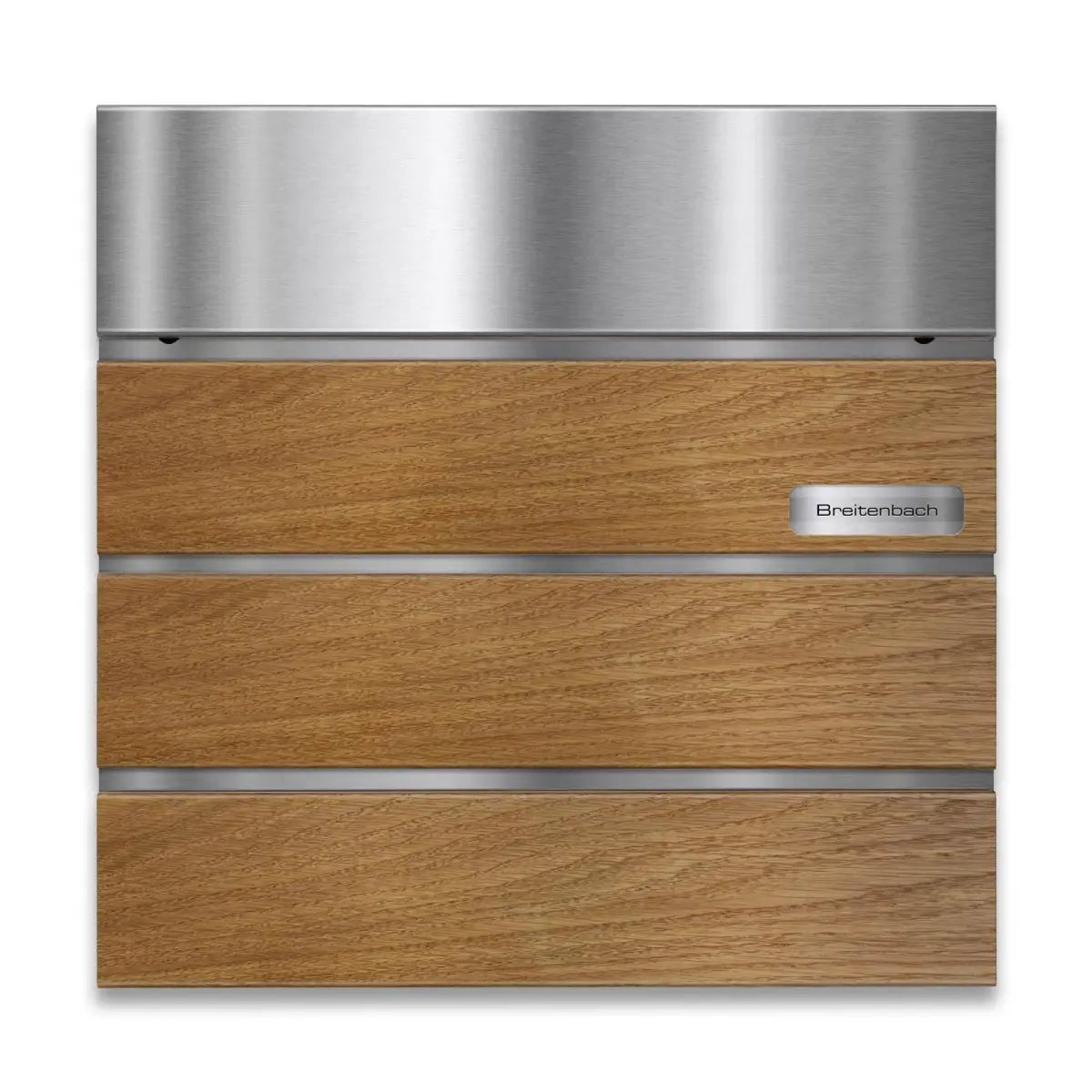 Tammeimitatsiooniga postkast | roostevabast terasest nimesilt | Anton