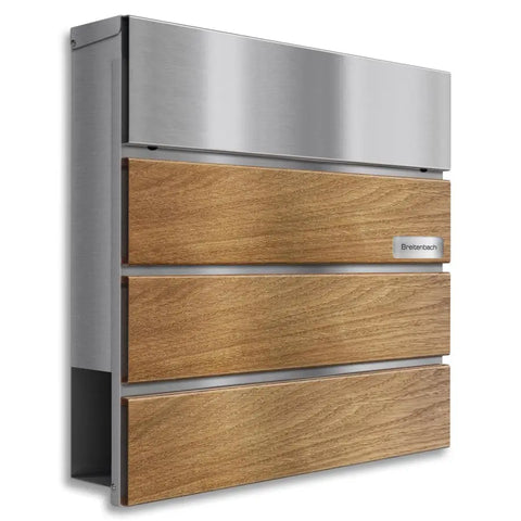 Tammeimitatsiooniga postkast | roostevabast terasest nimesilt | Anton