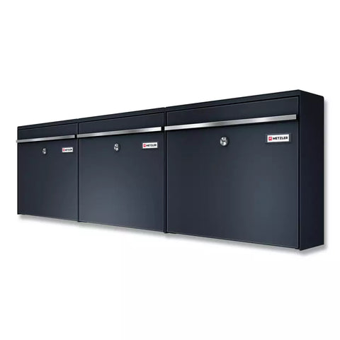 3 postkasti komplekt | vahetatavad nimesildid | BK212 horisontaalne