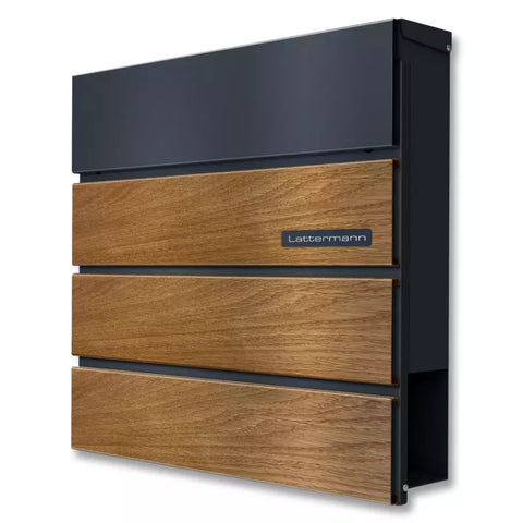 Tammeimitatsiooniga postkast | roostevabast terasest nimesilt | Anton